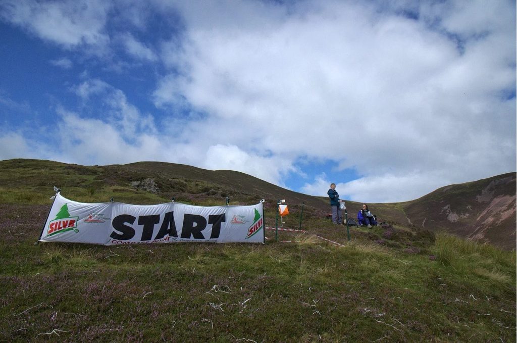 Start banner in the Scottish Highlands