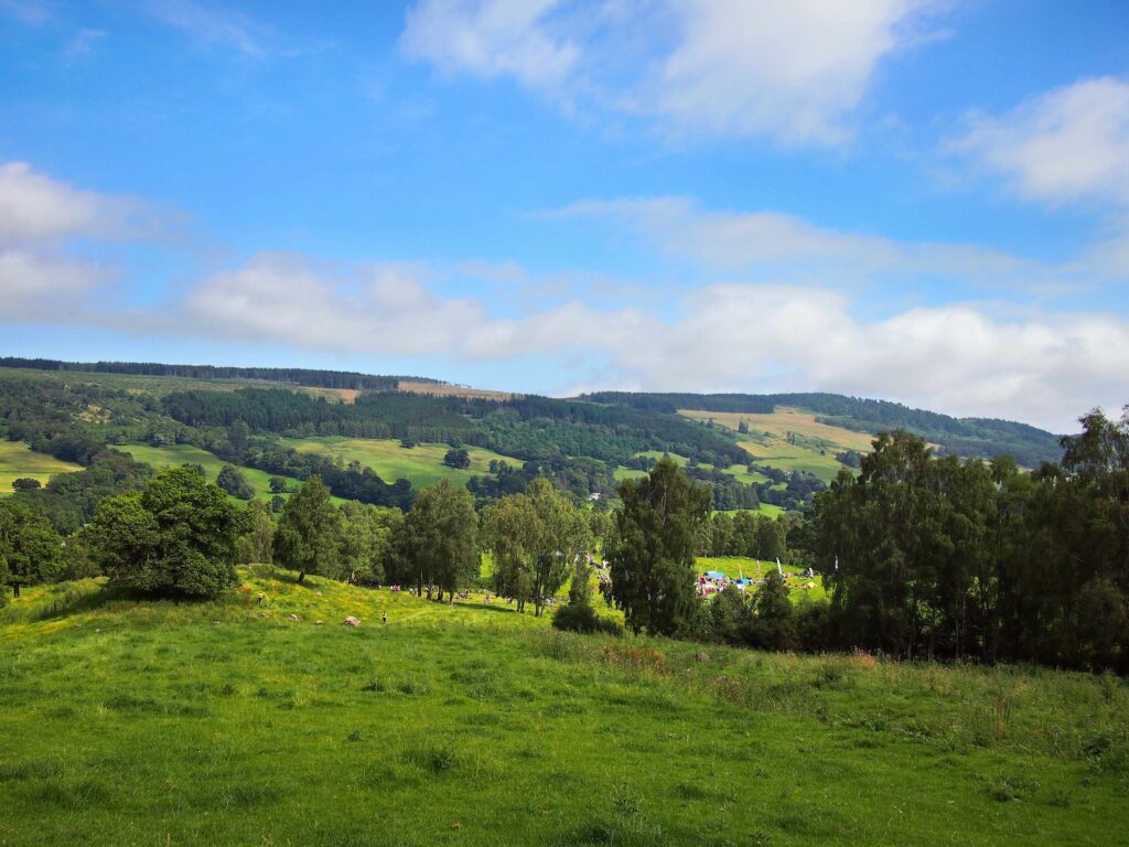 View down onto Grandtully arena Perthshire 2017